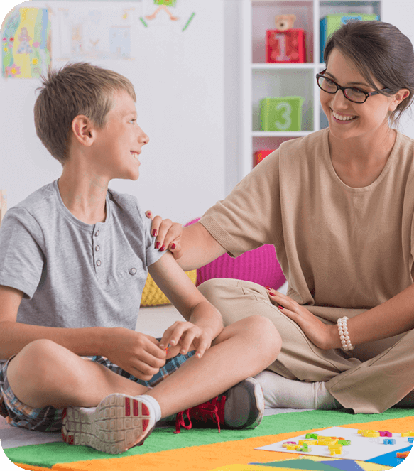 behavioral therapist and boy